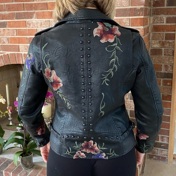Leather embroidered jacket - Picture 1 of 4